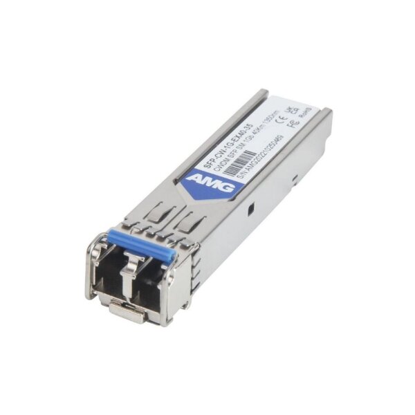 AMG Systems SFP-CW-1G-EX40-35 SFP, 1Gb/s, Doppelfaser, Singlemode, 40km Reichweite Tx/Rx: 1350nm, LC, DDM, DWDM