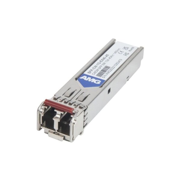 AMG Systems SFP-CW-1G-EX40-45 SFP, 1Gb/s, Doppelfaser, Singlemode, 40km Reichweite Tx/Rx: 1450nm, LC, DDM, DWDM