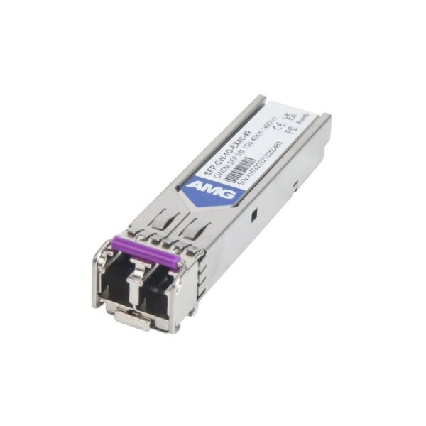 AMG Systems SFP-CW-1G-EX40-49 SFP, 1Gb/s, Doppelfaser, Singlemode, 40km Reichweite Tx/Rx: 1490nm, LC, DDM, DWDM