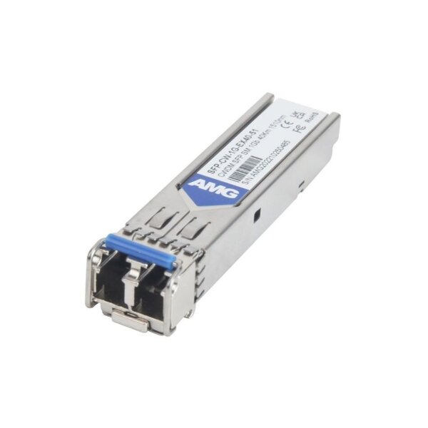 AMG Systems SFP-CW-1G-EX40-51 SFP, 1Gb/s, Doppelfaser, Singlemode, 40km Reichweite Tx/Rx: 1510nm, LC, DDM, DWDM
