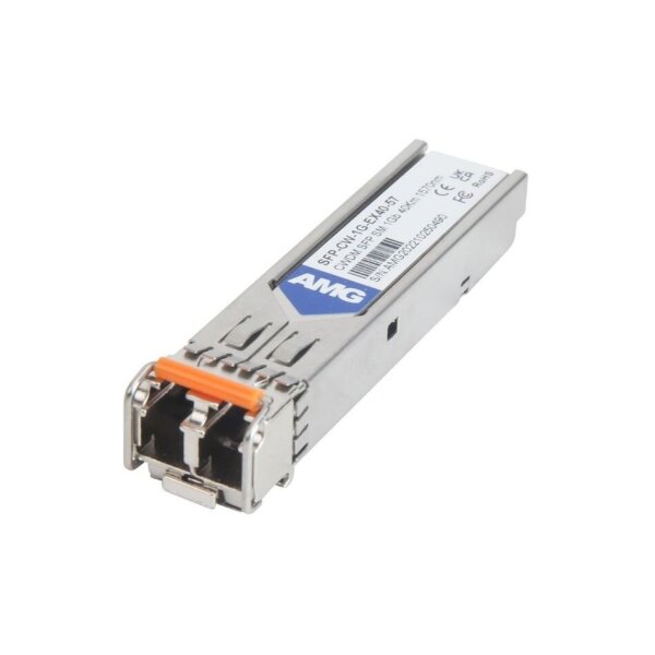 AMG Systems SFP-CW-1G-EX40-57 SFP, 1Gb/s, Doppelfaser, Singlemode, 40km Reichweite Tx/Rx: 1570nm, LC, DDM, DWDM