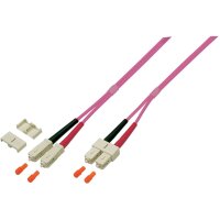 jetrics fiber SC-SC-OM4-5 LWL Patchkabel, Duplex Jumper, SC-SC 50/125µ, OM4, LSZH, erika violett, 3.0mm, 5m