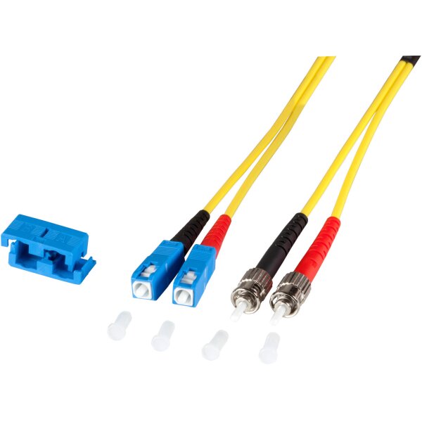 jetrics fiber SC-ST-OS2-2 LWL Patchkabel, Duplex Jumper, SC-ST 9/125µ, OS2, LSZH, gelb, 3.0mm, 2m