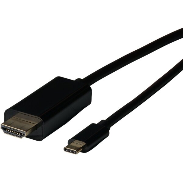 jetrics cable USBC-HDMI-2 USB Typ-C - HDMI Kabel 4K60Hz USB Typ C Stecker - HDMI Stecker 2m, schwarz