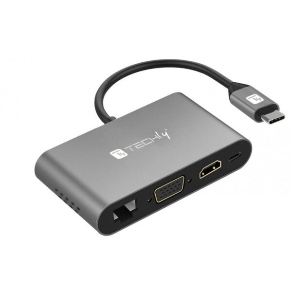 jetrics signal USBC-Dock USB Typ-C Docking Station auf 2x USB3.0, HDMI, VGA, RJ45, USB Typ-C, SD-Slot