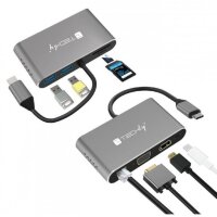 jetrics signal USBC-Dock USB Typ-C Docking Station auf 2x USB3.0, HDMI, VGA, RJ45, USB Typ-C, SD-Slot