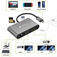 jetrics signal USBC-Dock USB Typ-C Docking Station auf 2x USB3.0, HDMI, VGA, RJ45, USB Typ-C, SD-Slot