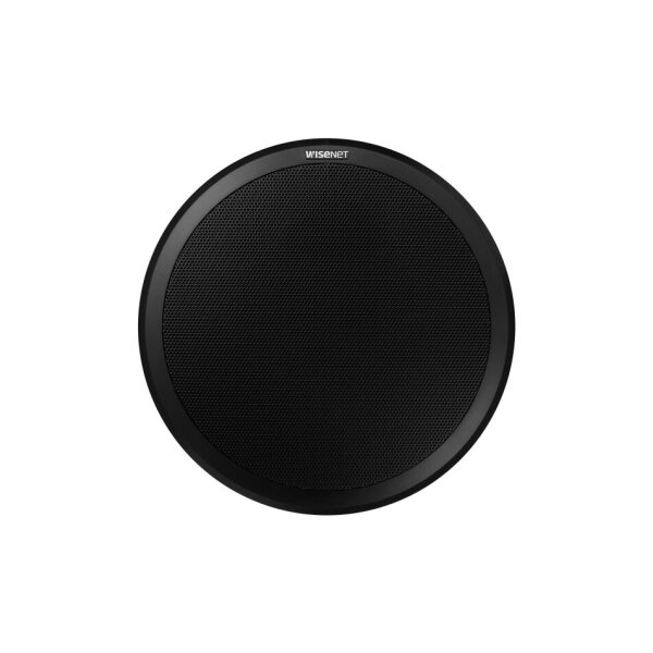 Hanwha Vision SPA-C100B IP Deckeneinbaulautsprecher, unterstützt PoE und PoE+, Farbe Schwarz