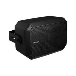 Hanwha Vision SPA-W100B IP Wandlautsprecher, unterstützt PoE und PoE+, Farbe Schwarz
