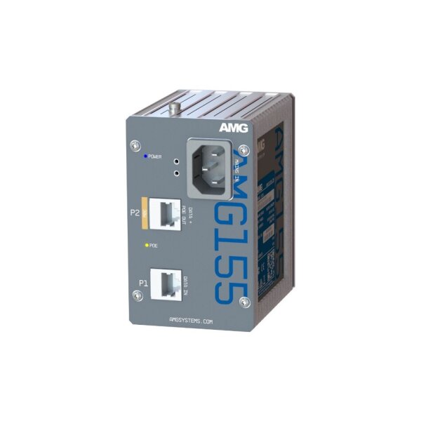 AMG Systems AMG155-1GAT-P30 Industrieller PoE-Injektor, 1x 10/100/1000BT RJ45 mit 30W PoE 802.3at, 85-264 VAC IEC