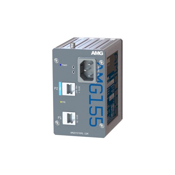 AMG Systems AMG155-1GBT-P90 Industrieller PoE-Injektor, 1x 10/100/1000BT RJ45 mit 90W PoE 802.3bt, 85-264 VAC IEC