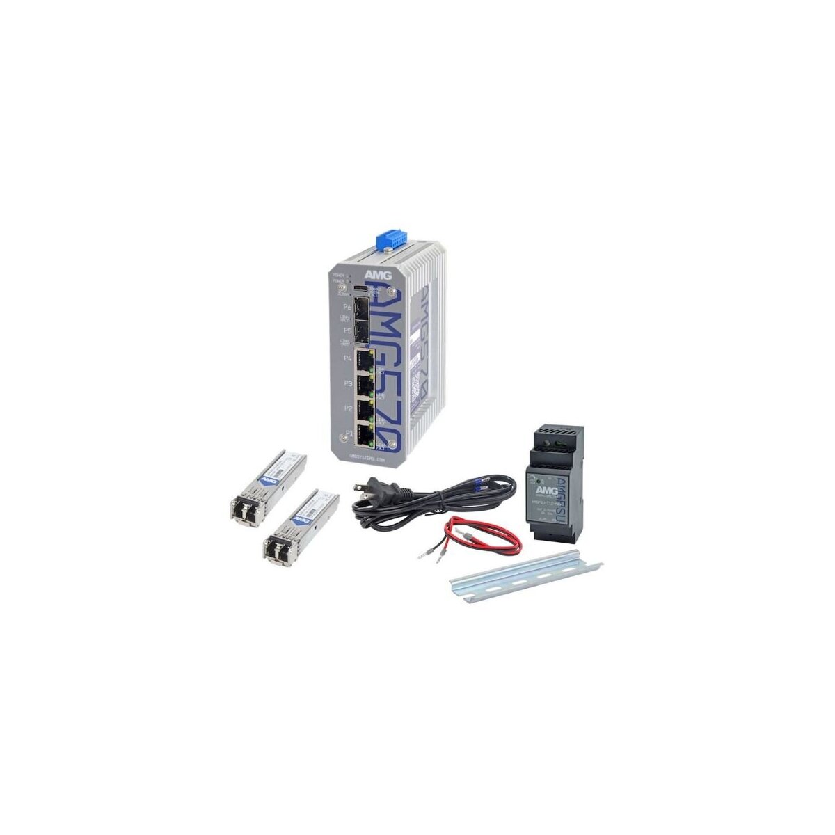 AMG Systems AMG570-4G-2S-KM1 Industrieller 6 Port Managed...