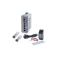 AMG Systems AMG570-4G-2S-KM1 Industrieller 6 Port Managed Switch Kit, 4 x 10/100/1000BT RJ45, 2 x 100/1000/2,5GFX SFP Slots, 2 x 1Gb Multimode SFP Modules