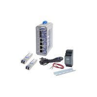 AMG Systems AMG570-4G-2S-KS1 Industrieller 6 Port Managed Switch Kit, 4 x 10/100/1000BT RJ45, 2 x 100/1000/2,5GFX SFP Slots, 2 x 1Gb Singlemode SFP Module
