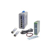 AMG Systems AMG570-4GAT-2S-P120-KM1 Industrieller 6 Port Managed PoE Switch Kit, 4 x 10/100/1000BT RJ45 mit 30W PoE, 2 x 100/1000/2,5GFX SFP Slots, 2 x SFP inklusve