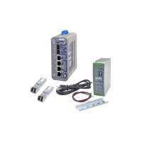 AMG Systems AMG570-2GBT-2GAT-2S-P240-KM1 Industrieller 6 Port Managed PoE Switch Kit, 2 x 10/100/1000BT RJ45 mit 60/90W PoE, 2 x 10/100/1000BT RJ45 mit 30W PoE