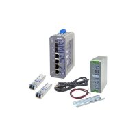 AMG Systems AMG570-2GBT-2GAT-2S-P240-KS1 Industrieller 6 Port Managed PoE Switch Kit, 2 x 10/100/1000BT RJ45 mit 60/90W PoE, 2 x 10/100/1000BT RJ45 mit 30W PoE