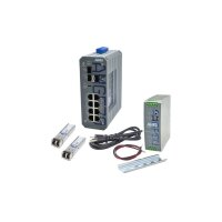 AMG Systems AMG570-8GAT-3S-P240-KM1 Industrieller 11 Port Managed Switch Kit, 8 x 10/100/1000BT RJ45 mit 30W PoE, 3 x 100/1000/2,5GFX SFP Slots,