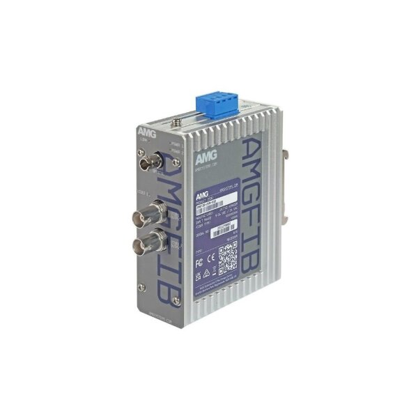 AMG Systems AMGFIB-2VR-S1B Industrieller 2-Kanal CVI/TVI/AHD/CVBS Video Empfänger Singlemode 20 km, 1 Faser, 1550nm ST Connector, 12-36 VDC / 24 VAC Eingangsspannung