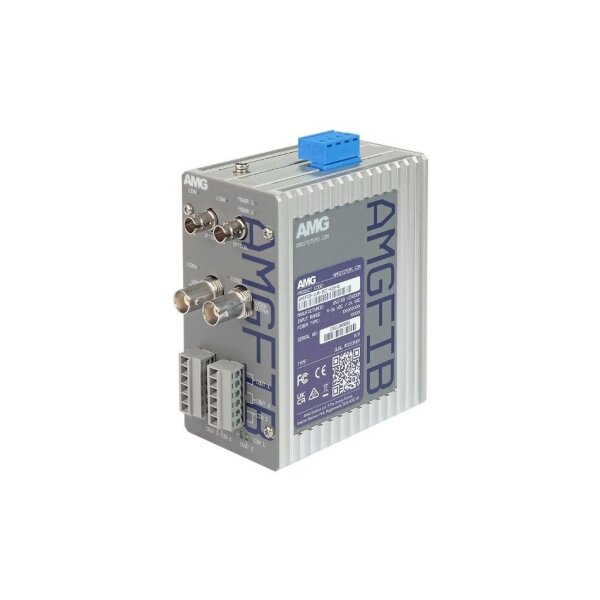 AMG Systems AMGFIB-1VR-3CC-M1B-D Dual Industrieller 1-Kanal CVI/TVI/AHD/CVBS Video Empfänger 2x Kontakt in Videorichtung, 1x in Return, Multimode 1 km, 1 Faser, 1550nm