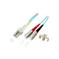 jetrics fiber LC-SC-OM3-2 Duplex Jumper LC-SC 50/125µ, OM3, LSZH, aqua, 2.0mm, 2m