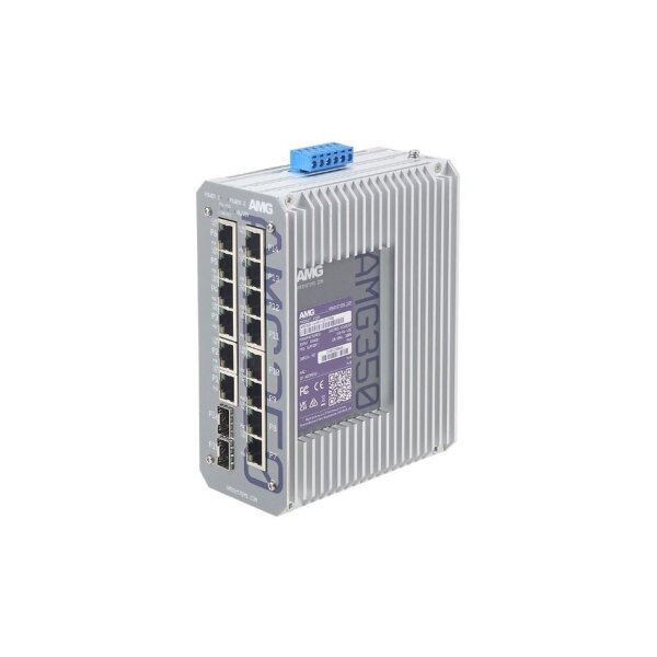 AMG Systems AMG350-14GAT-2S-P300 Industrieller 16 Port Unmanaged Switch, 14 x 10/100/1000BT RJ45 30W & 2 x 100/1000FX SFP Slot
