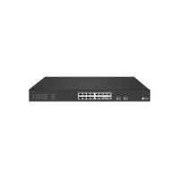 eneo NSUR-1016M0A Gigabit Switch Rack, Unmanaged, 16x PoE, 2xSFP, max. 30W pro Port, internes Netzteil max. 250W