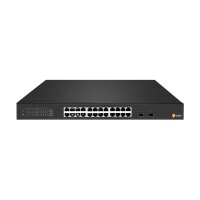 eneo NSUR-1024M0A Gigabit Switch Rack, Unmanaged, 24x PoE, 2xSFP, max. 30W pro Port, internes Netzteil max. 400W