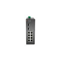 eneo NSUI-3008M0A Gigabit Switch Industrie, Unmanaged, 8x PoE, 2xSFP, max 30W pro Port, -40°C~75°C, 44~57 VDC, ohne Netzteil
