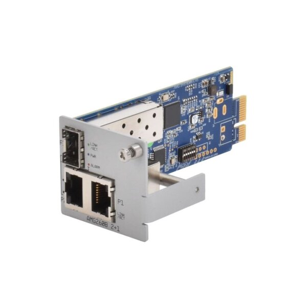 AMG Systems AMG260B-2G-1S Industrieller Blade Medienkonverter Karte, 2 x 10/100/1000BT RJ45 , 1 x 100/1000FX SFP Slot, ohne SFP, DIP Switch, Blade Halterung 2 Slot
