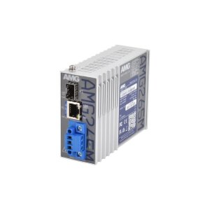 AMG Systems AMG265M-1GBT-1S-P90-T Industrieller Mini Medienkonverter, 1 x 10/100/1000BT RJ45 60/90W, 1 x 100/1GBFX SFP, DIN Rail / Wandmontage, Terminal Mains Power