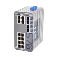 AMG Systems AMG570-8G-8S Industrieller 16 Port Managed Switch 8 x 10/100/1000BT, 2 x 100/1000/2,5GFX SFP Slot, 6 x 100/1000Base-FX SFP Slot, -40°C to +75°C