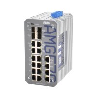 AMG Systems AMG570-16G-4S Industrieller 20 Port Managed Switch 16 x 10/100/1000BT, 2 x 100/1000/2,5GFX SFP Slot, 2 x 100/1000Base-FX SFP Slot, -40°C to +75°C