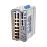 AMG Systems AMG570-12GAT-8S-P360 Industrieller 20 Port Managed Switch, 12 x 10/100/1000BT RJ45 mit 30W PoE, 2 x 100/1000/ 2,5GFX SFP Slots, 6 x 100/1000Base-FX SFP Slot