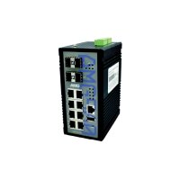 AMG Systems AMG560-2GBT-4GAT-2G-4XS-P240 Industrieller 12 Port Managed Switch, 2 x 10/100/1000BT RJ45 mit 60/90W PoE, 4 x 10/100/1000BT RJ45 mit 30W, 4 x SFP Ports