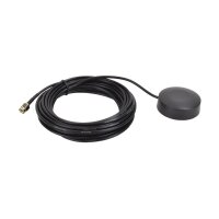 AMG Systems AMGANT-G1-ODA2.5-5B 360° Omni-Antenne, 1x GNSS 2.5dBi Gain SMA-Typ Stecker, 5m RG174 Kabel, IP65, Oberflächenmontage mit doppelseitigem Klebepad, schwarz