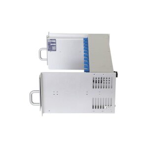 AMG Systems AMG2034-56-RP-AA Baugruppenträger für AMG Hutschienengeräte, ausziehbar, 4HE, doppel redundante 56VDC 1000W Netzteile integriert, 10 x 56VDC Anschlüsse