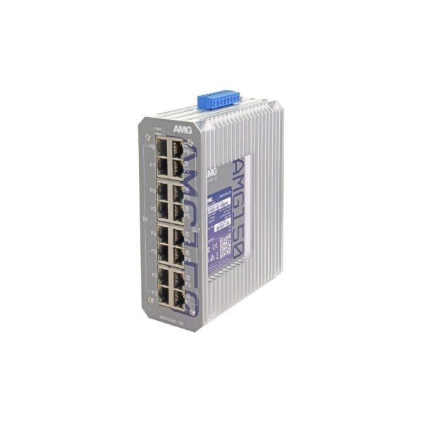 AMG Systems AMG150-4GBT-4GAT-P480 Industrieller PoE-Injektor 8x 10/100/1000Base-T(x) RJ45, 4x 60/90W PoE 802.3bt, 4x 30W PoE 802.3at, DIN Rail