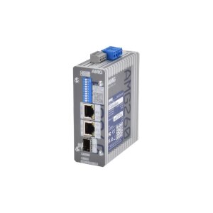 AMG Systems AMG260-2G-1S-PD Industrieller PoE Medienkonverter, 2 x 10/100/1000BT RJ45 , 1 x 100/1000FX SFP Slot, ohne SFP, DIP Switch, DIN Rail / Wandmontage