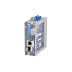 AMG Systems AMG260-1G-1S Industrieller Medienkonverter, 1 x 10/100/1000BT RJ45 , 1 x 100/1000FX SFP Slot, ohne SFP, DIP Switch, DIN Rail / Wandmontage