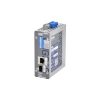 AMG Systems AMG260-1G-1S Industrieller Medienkonverter, 1 x 10/100/1000BT RJ45 , 1 x 100/1000FX SFP Slot, ohne SFP, DIP Switch, DIN Rail / Wandmontage