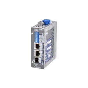 AMG Systems AMG260-2G-1S Industrieller Medienkonverter, 2 x 10/100/1000BT RJ45 , 1 x 100/1000FX SFP Slot, ohne SFP, DIP Switch, DIN Rail / Wandmontage