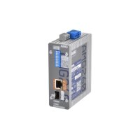 AMG Systems AMG260-1GAT-1S-P30 Industrieller PoE Medienkonverter, 1 x 10/100/1000BT RJ45 mit 30W PoE, 1 x 100/1000 Base-FX SFP Slot, DIN Rail / Wandmontage