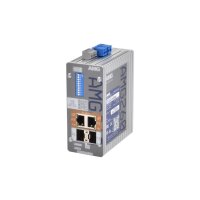 AMG Systems AMG260-2GAT-2S-P60 Industrieller PoE Medienkonverter, 2 x 10/100/1000BT RJ45 mit 30W PoE, 2 x 100/1000 Base-FX SFP Slot, DIN Rail / Wandmontage