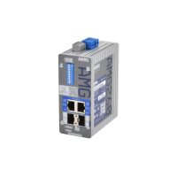 AMG Systems AMG260-2GBT-2S-P180 Industrieller PoE Medienkonverter, 2 x 10/100/1000BT RJ45 mit 60/90W PoE, 2 x 100/1000Base-FX SFP Slot, DIN Rail / Wandmontage