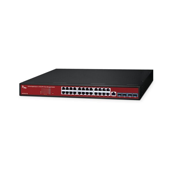 IFS NS4700-24T-4X Gigabit Non-PoE Netzwerk Switch managed, 24 Ports, 4xSFP/SFP+ 4-10G Uplink