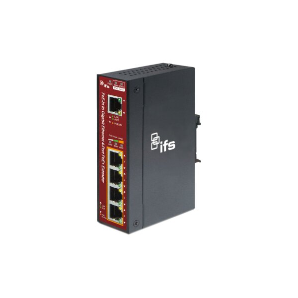 IFS POE304-EX-4P-V2 PoE+ Extender, Input 1x PoE+, Output 4x PoE+ 75W