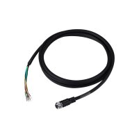 Hanwha Vision SPP-C12020P BCR Kamera M12 Stromkabel, 2 Meter lang, IP67 schwarze Farbe, Stecker A ist vorkonfektioniert M1 Stecker B ist nicht konfektionierte Kabeladern