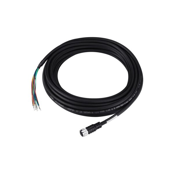 Hanwha Vision SPP-C12050P BCR Kamera M12 Stromkabel, 5 Meter lang, IP67 schwarze Farbe, Stecker A ist vorkonfektioniert M1 Stecker B ist nicht konfektionierte Kabeladern