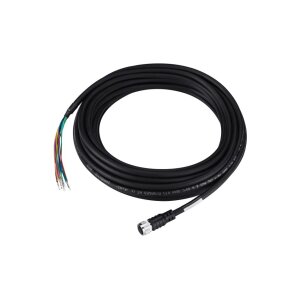 Hanwha Vision SPP-C12050P BCR Kamera M12 Stromkabel, 5 Meter lang, IP67 schwarze Farbe, Stecker A ist vorkonfektioniert M1 Stecker B ist nicht konfektionierte Kabeladern